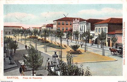 BRASIL Brazil - SANTOS - Praça da Republica - Ed. M. Pontes e Co. 201