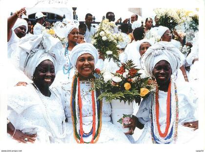 CPM Salvador Bahia Brasil Typical baianas at religious procession of our Lord of Bonfim