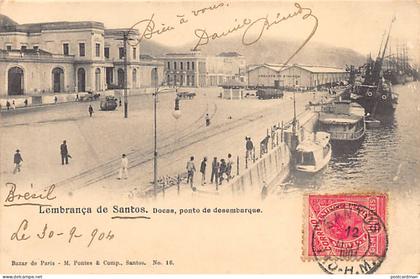Brasil - SANTOS - Docas, ponto de desembarque - Ed. M. Pontes & Comp. - Bazar de Paris 16