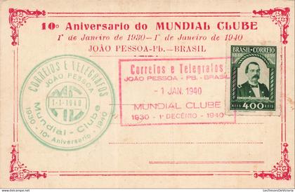 BRASIL - João Pessoa - Mundial Clube - 10 aniversario - Griffe - cachet - CPA