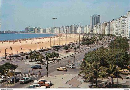 Carte Postale - Brésil - Rio de janeiro - praia de copacabana - copacabana beach - Automobiles - immeubles architecture