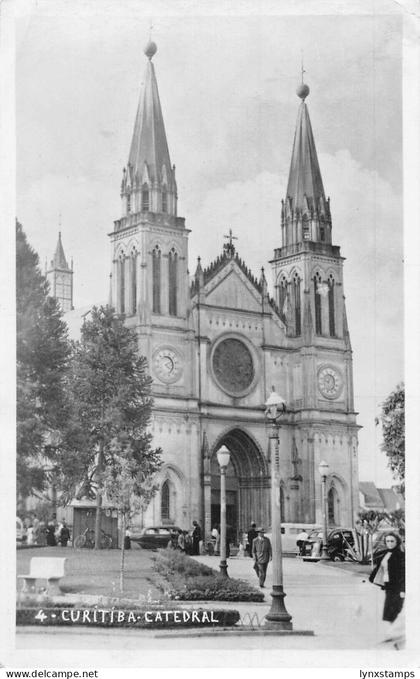 L251 Brazil CURITIBA - CATEDRAL vintage postcard