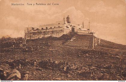 A877 Uruguay Montevideo Faro y Fortaleza del Cerro vintage postcard
