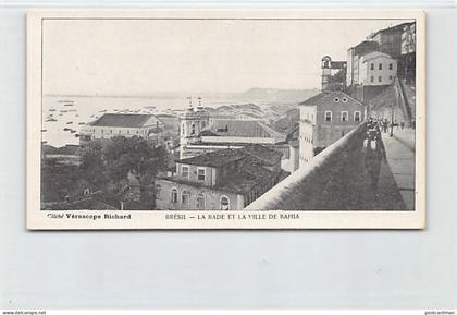 Brasil - SALVADOR DE BAHIA - O porto e a cidade - CARTÃO POSTAL LILLIPUT - Ed. Vérascope Richard - Chocolat du Planteur