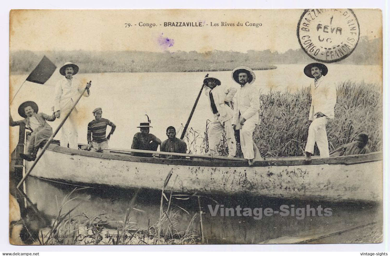 Brazzaville / Congo Francais: Les Rives Du Congo / Pirogue (Vintage PC 1908)
