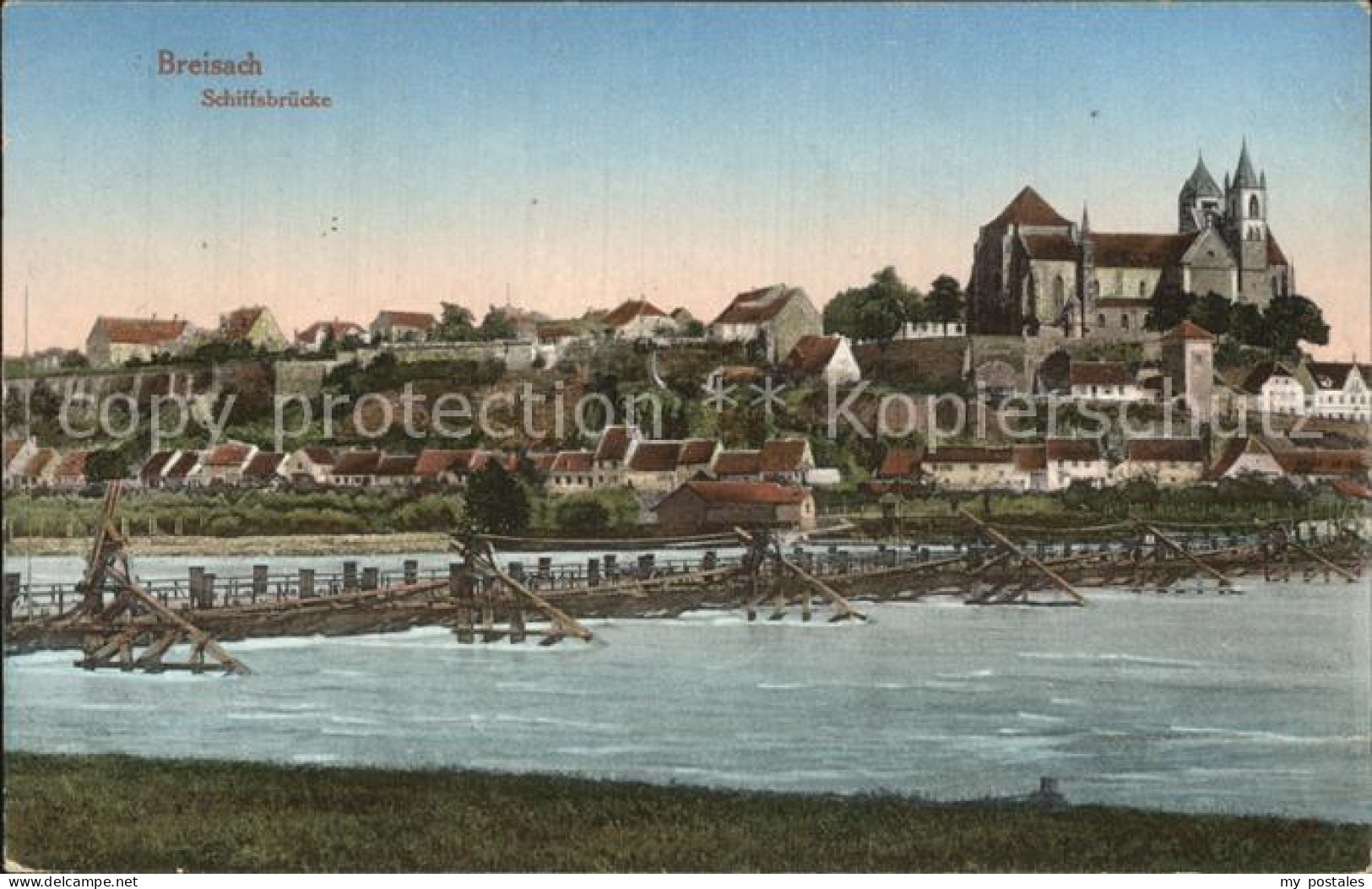 Breisach Rhein Schiffsbruecke