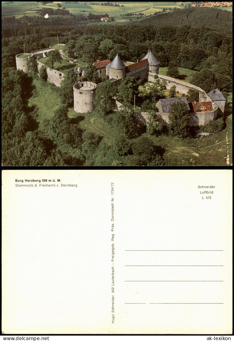 Breitenbach am Herzberg Luftaufnahme Burg Herzberg Stammsitz  1980