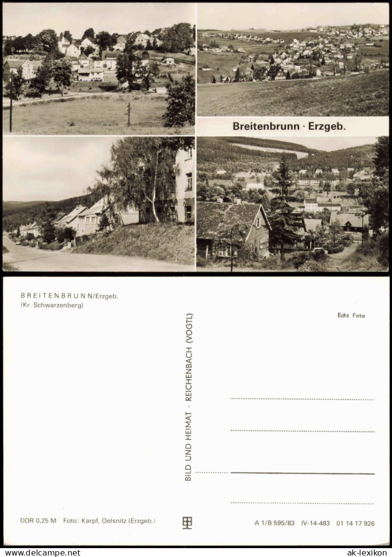 Breitenbrunn (Erzgebirge) DDR Mehrbildkarte Ortsansichten Erzgebirge 1983