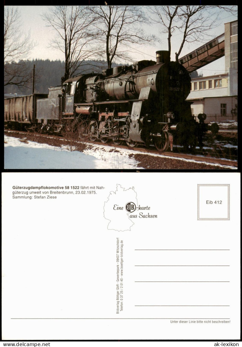 Breitenbrunn (Erzgebirge) Güterzugdampflokomotive 58 1522  1975 1975
