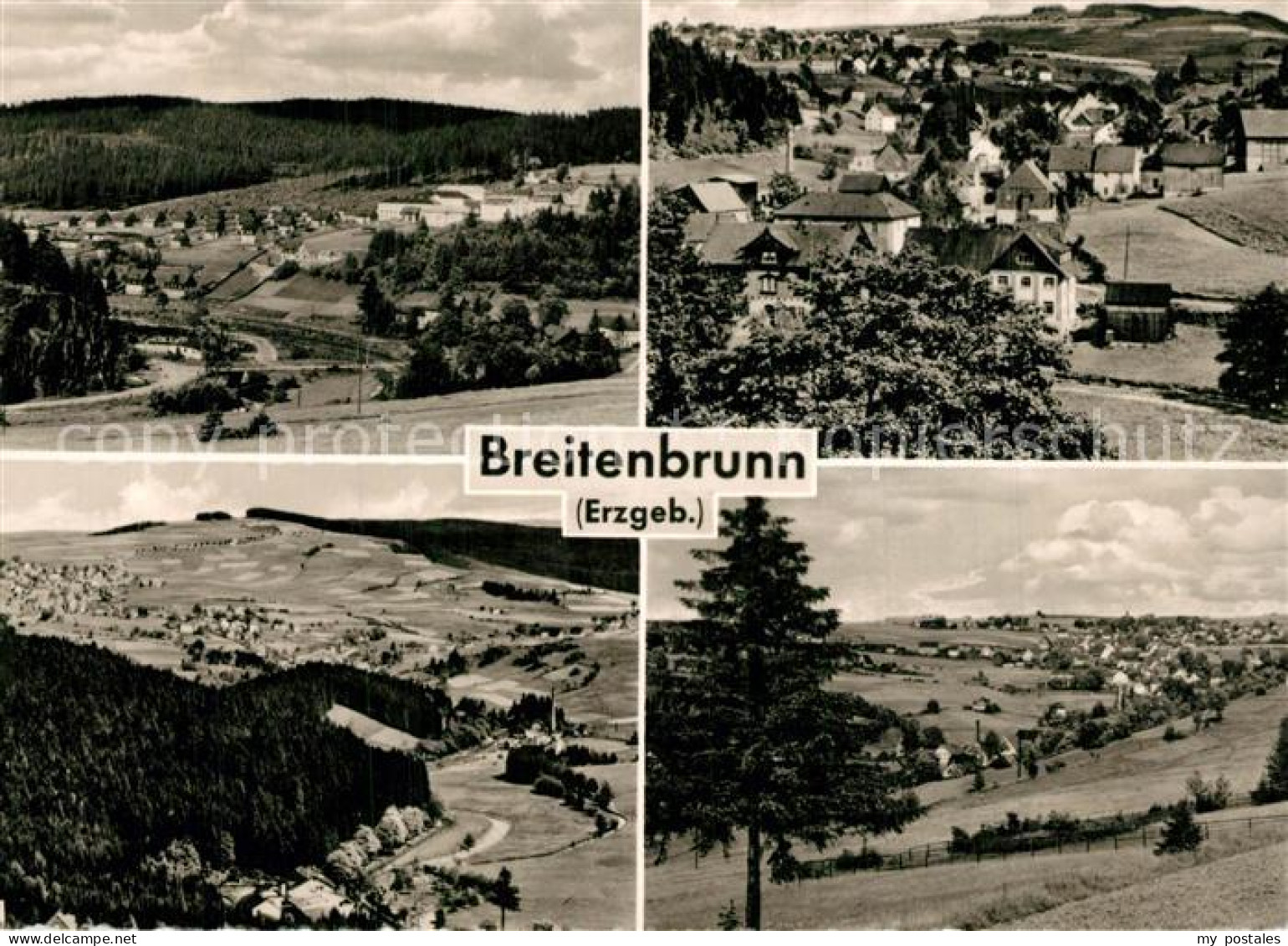 Breitenbrunn Erzgebirge Teilansichten Landschaftspanorama