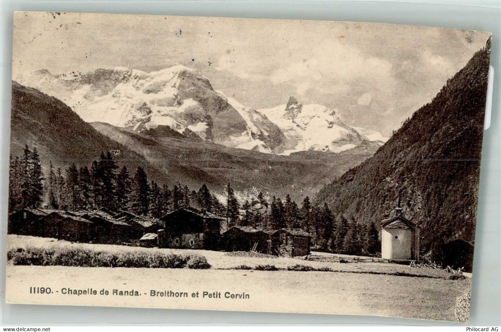Breithorn Zermatt 1927 Foto AK Kapelle de Randa - 38257013