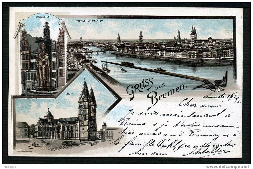BRÈME - 1897 - Gruss aus BREMEN - Litho