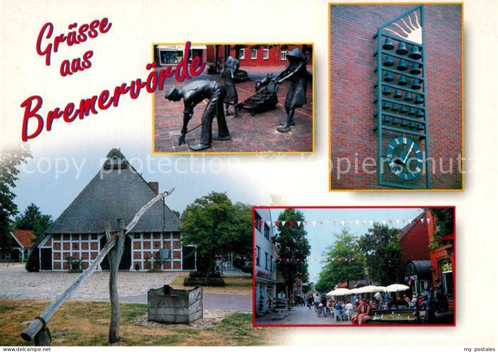 Bremervoerde Skulptur Ziehbrunnen Glockenspieluhr Fussgaengerzone