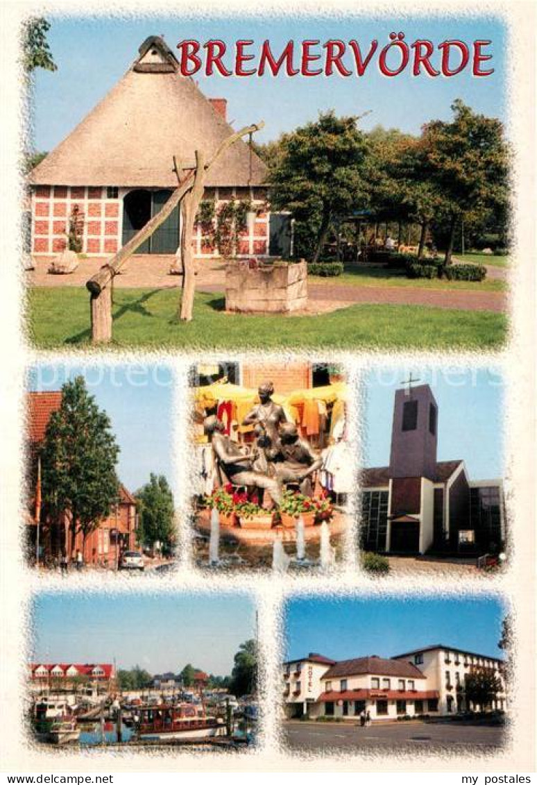 Bremervoerde Ziehbrunnen Plastik Kirche Hafen Hotel
