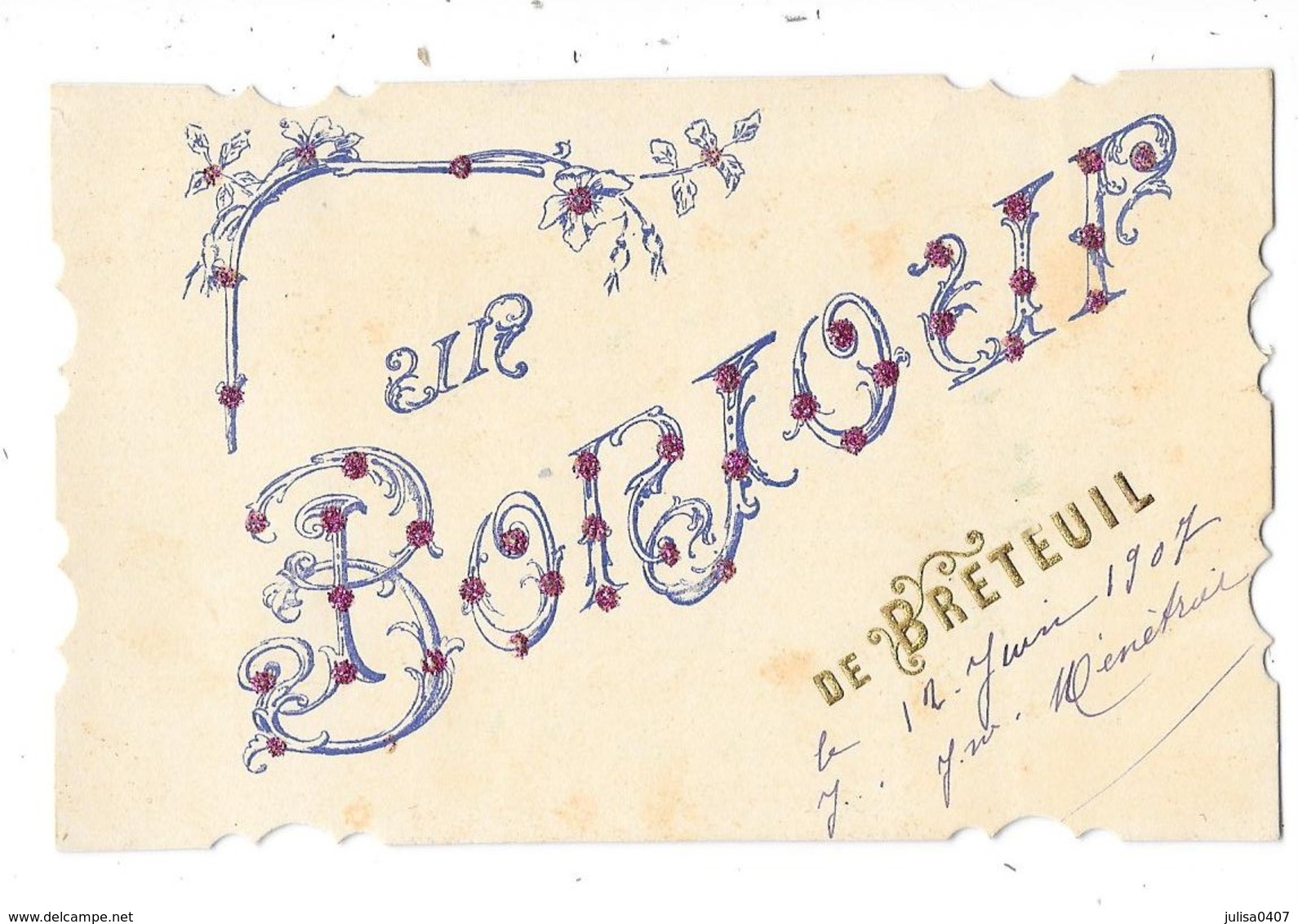 BRETEUIL (60) carte fantaisie un bonjour