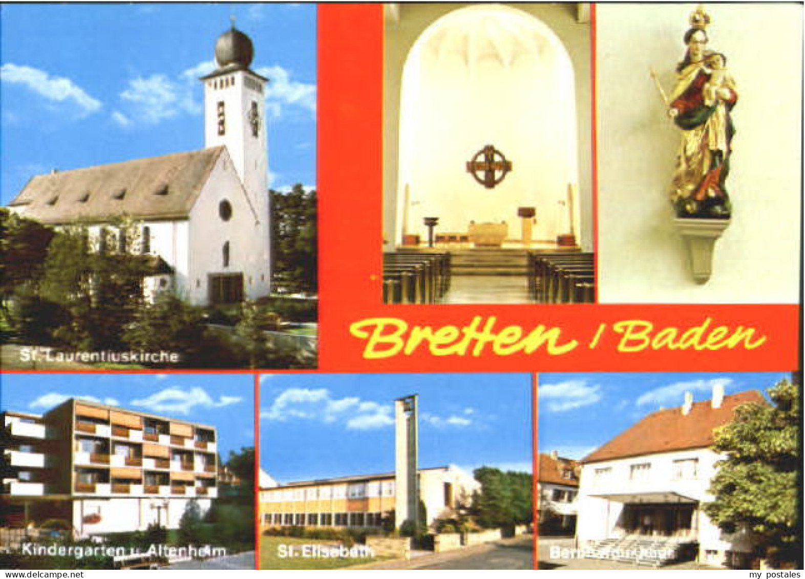 Bretten Baden Bretten Kirche Kindergarten Altenheim  o 1980
