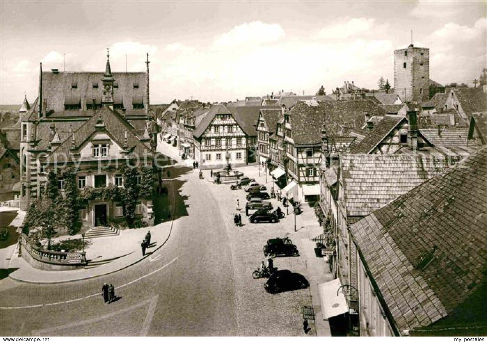 Bretten Baden Hauptstrasse mit Rathaus