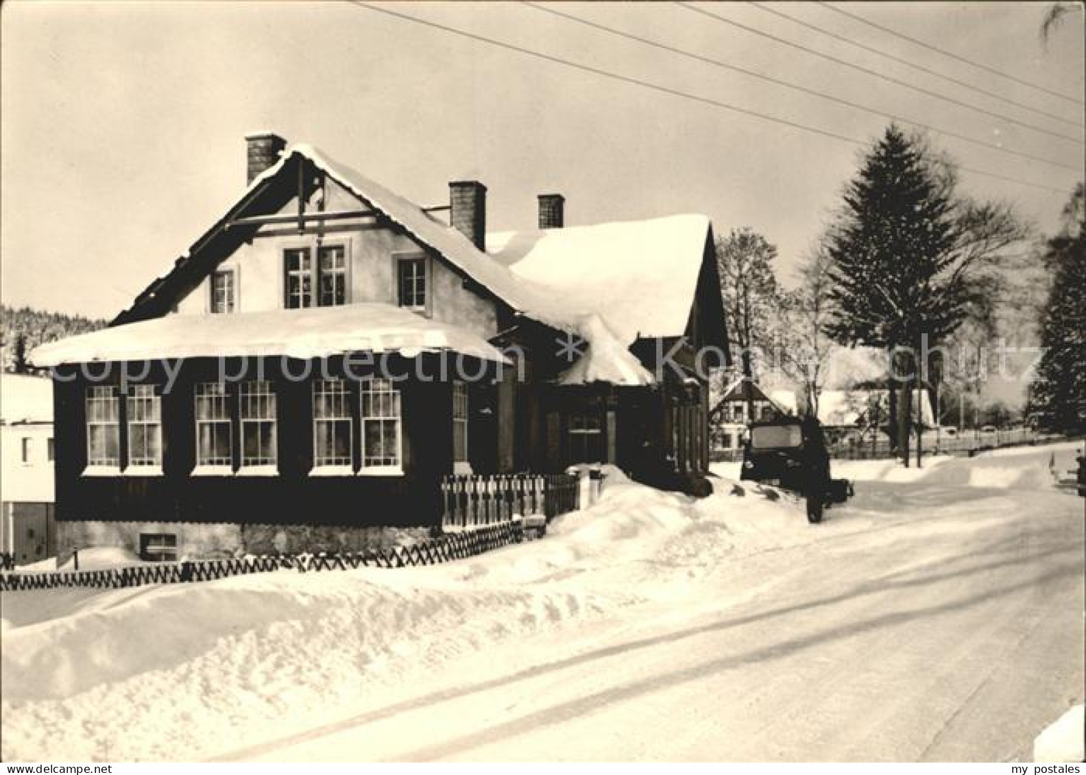 Brettmuehle Koenigswalde Konsum Gaststaette im Winter