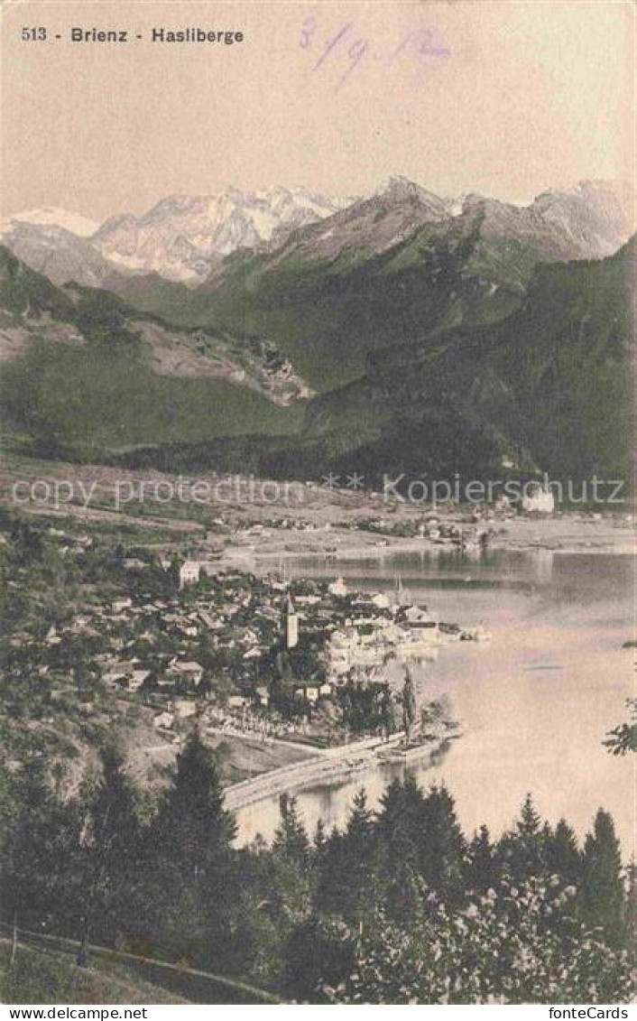 Brienz Brienzersee BE Hasliberge Brienzersee Kirche Dorf Berge Schnee Seeufer Wa
