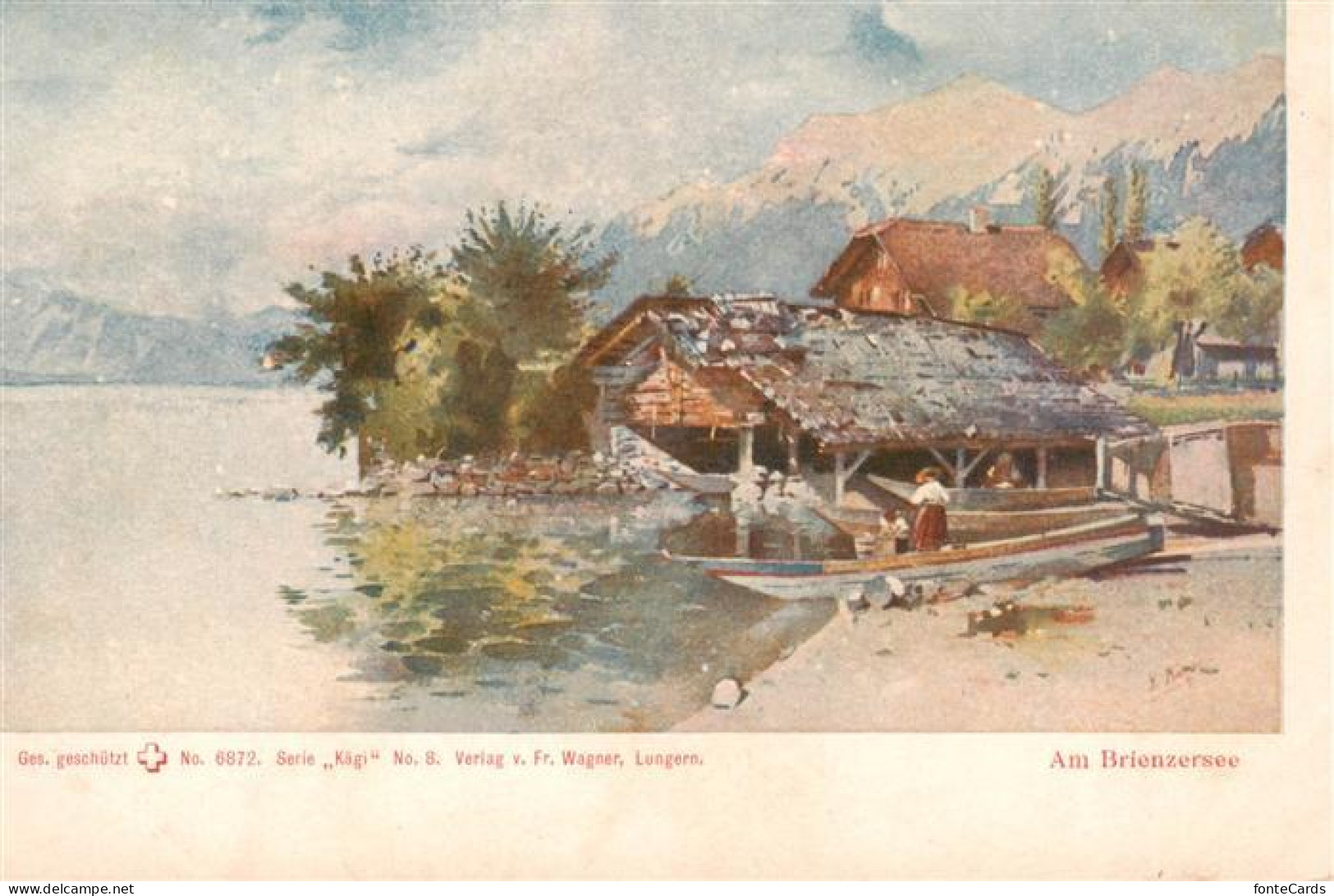 Brienz Brienzersee BE Partie am Brienzersee Kuenstlerkarte