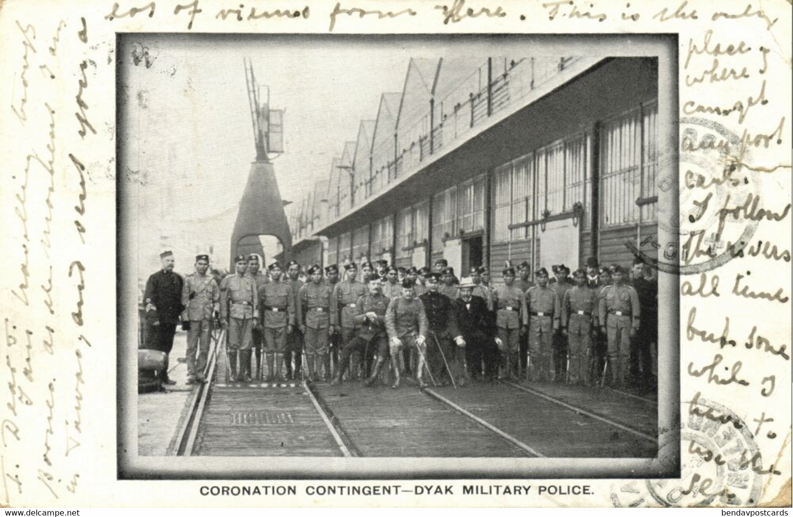 british north borneo, SABAH, Dayak Military Police, Coronation Contingent (1904)
