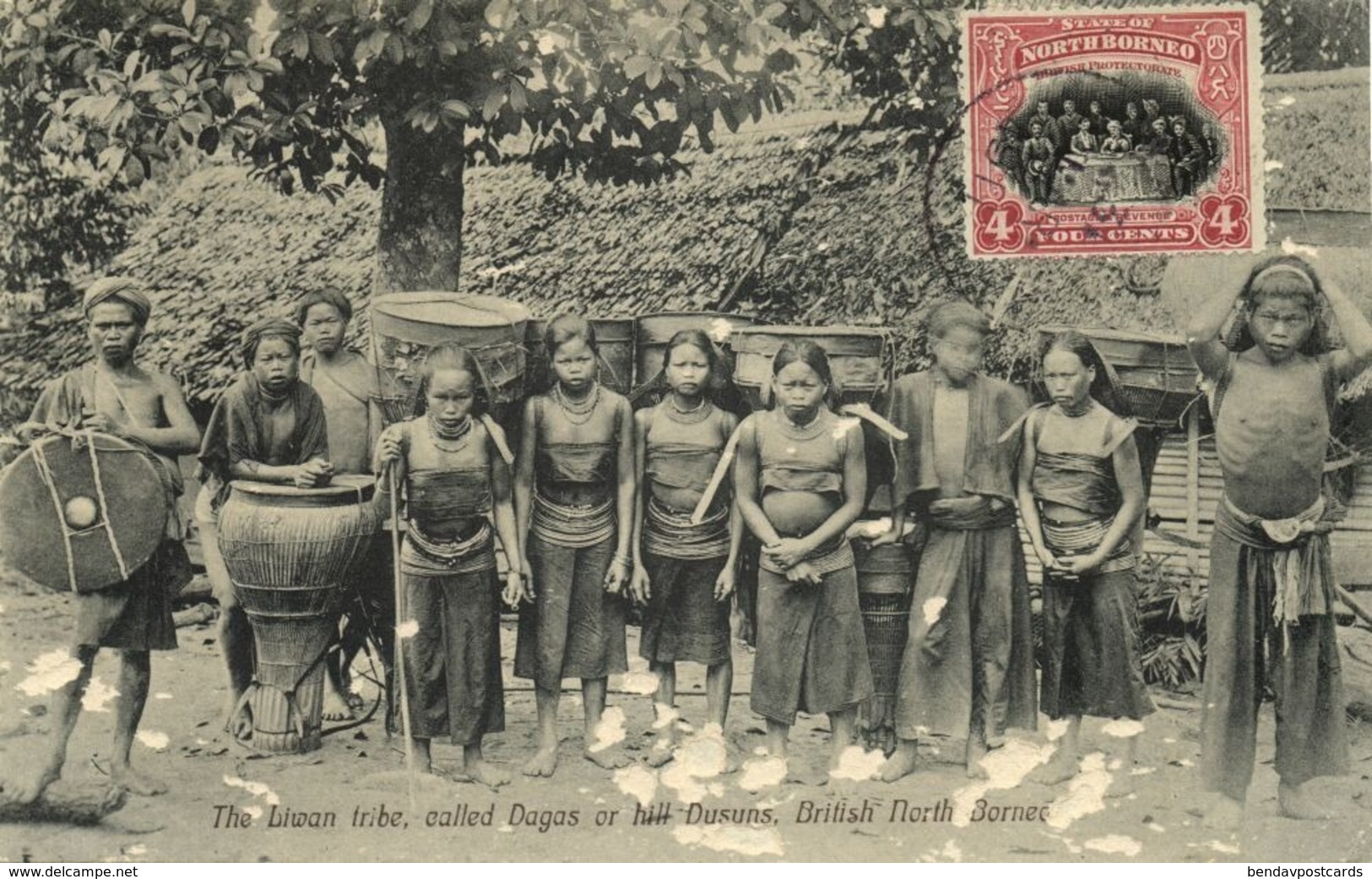 british north borneo, SABAH, Liwan Tribe Natives, Dagas or Hill Dusuns (1910s)