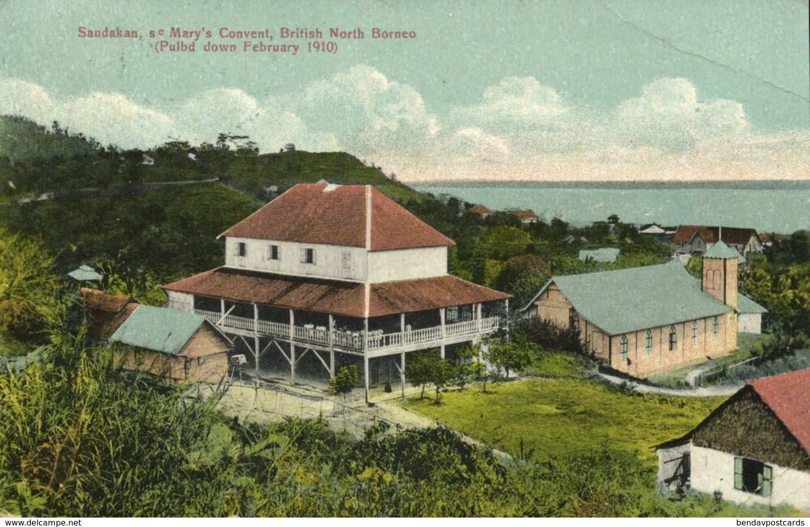 british north borneo, SABAH SANDAKAN, St. Mary's Convent (1917) Postcard