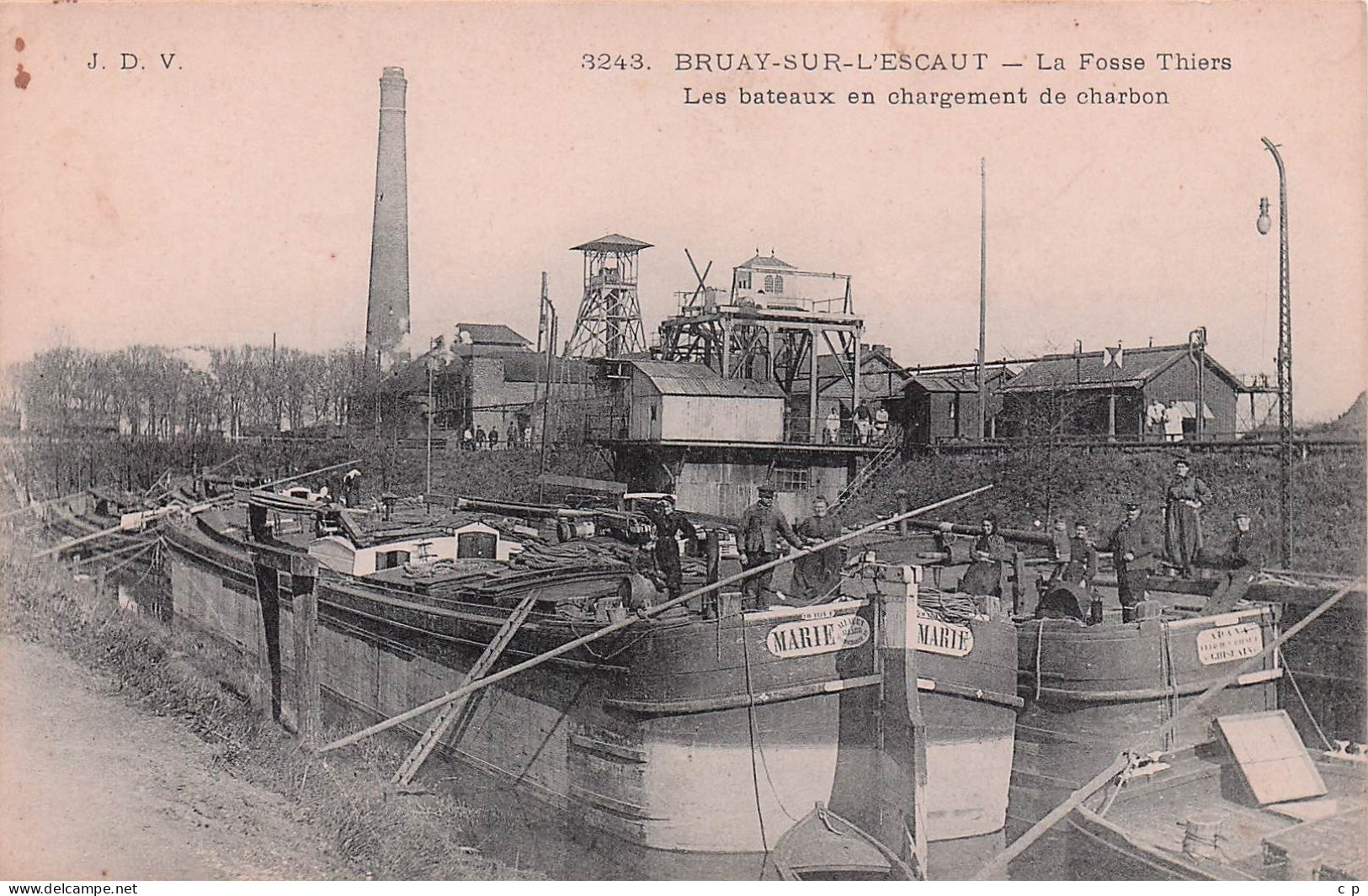 Bruay sur Escaut - La Fosse Thiers   - Peniches - Canal -  CPA°Rn
