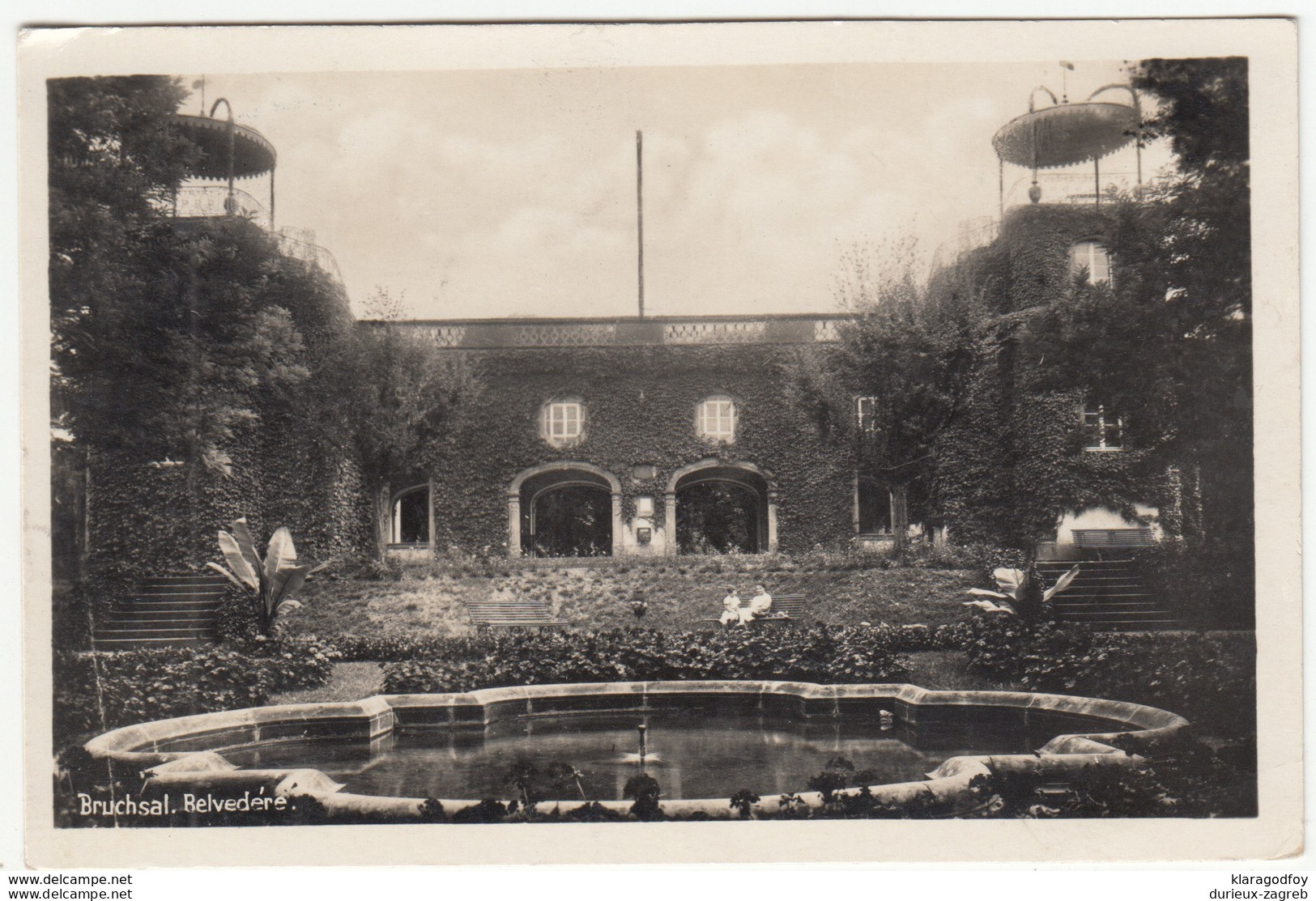Bruchsal, Belvedere old postcard travelled 1942 b170810
