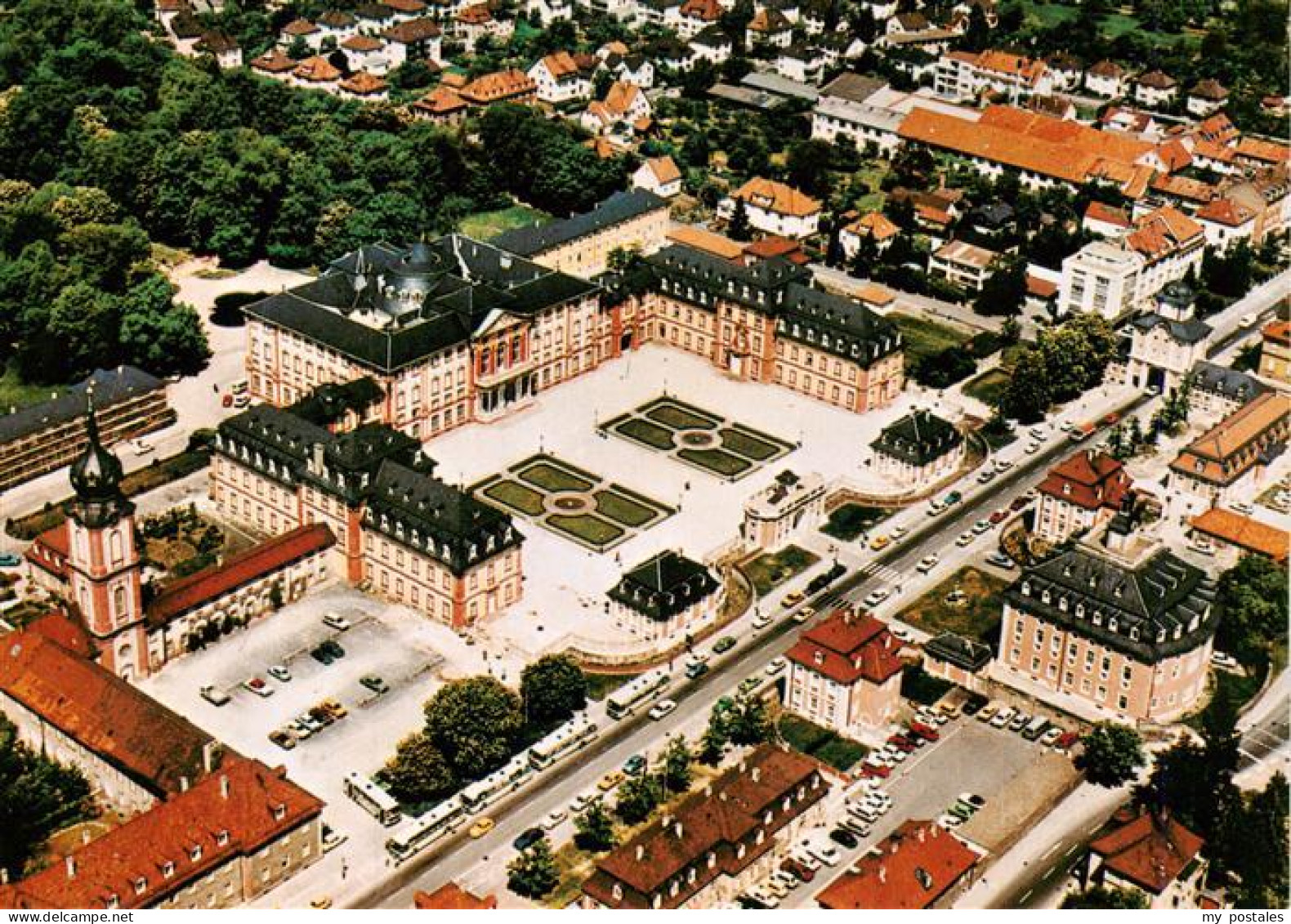 Bruchsal Fliegeraufnahme mit Schloss