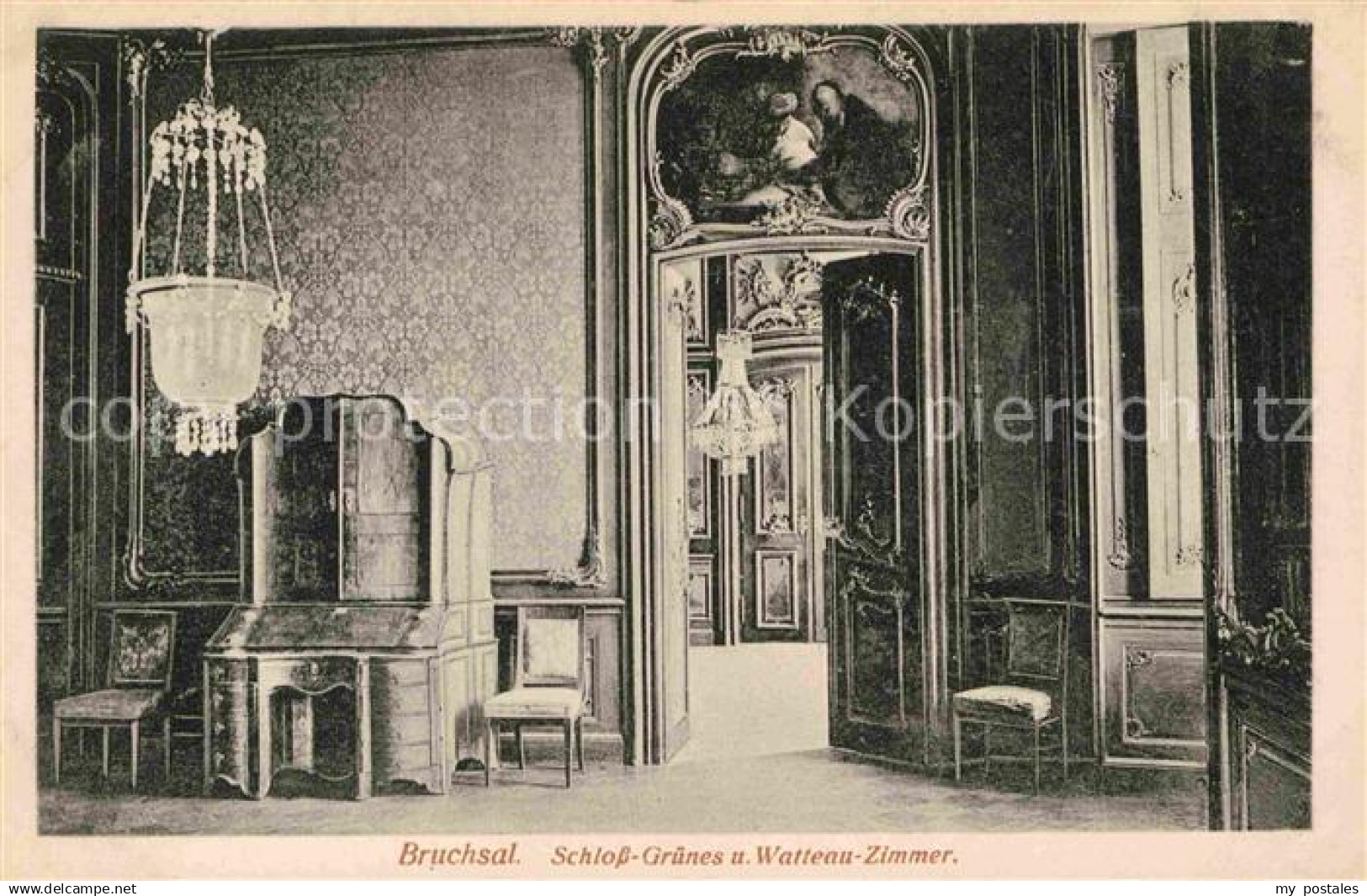 Bruchsal Schloss Gruenes Watteauzimmer