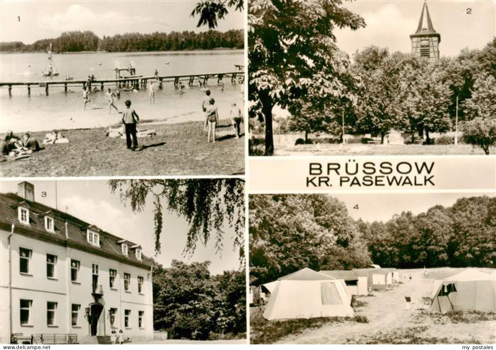 Bruessow Uckermark Freibad am Bruessower See Karl Liebknecht Platz Polytechnisch