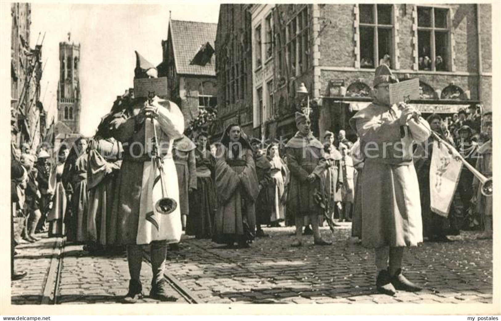Bruges BRUGGE Belgie Brugsche poorters en hun vrouwen zingen den zegetocht van h