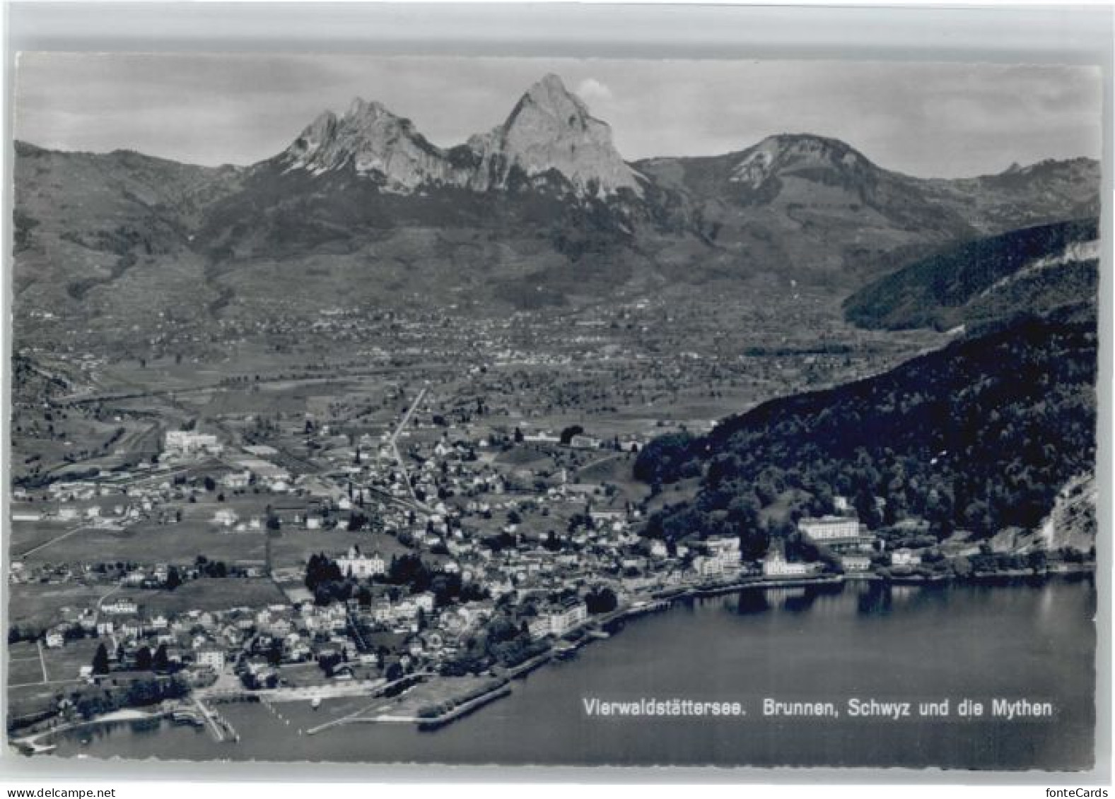 Brunnen SZ Schwyz Mythen Fliegeraufnahme