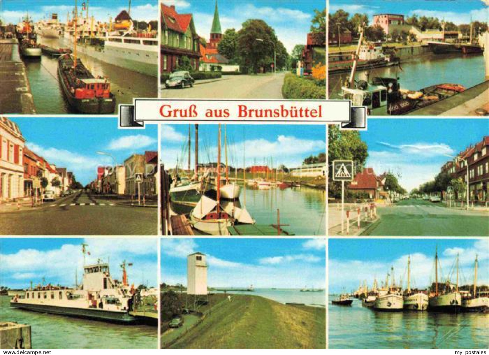 Brunsbuettel Hafen Schleuse Nord-Ostsee-Kanal Schiffe Segelboote Faehre Hauptstr