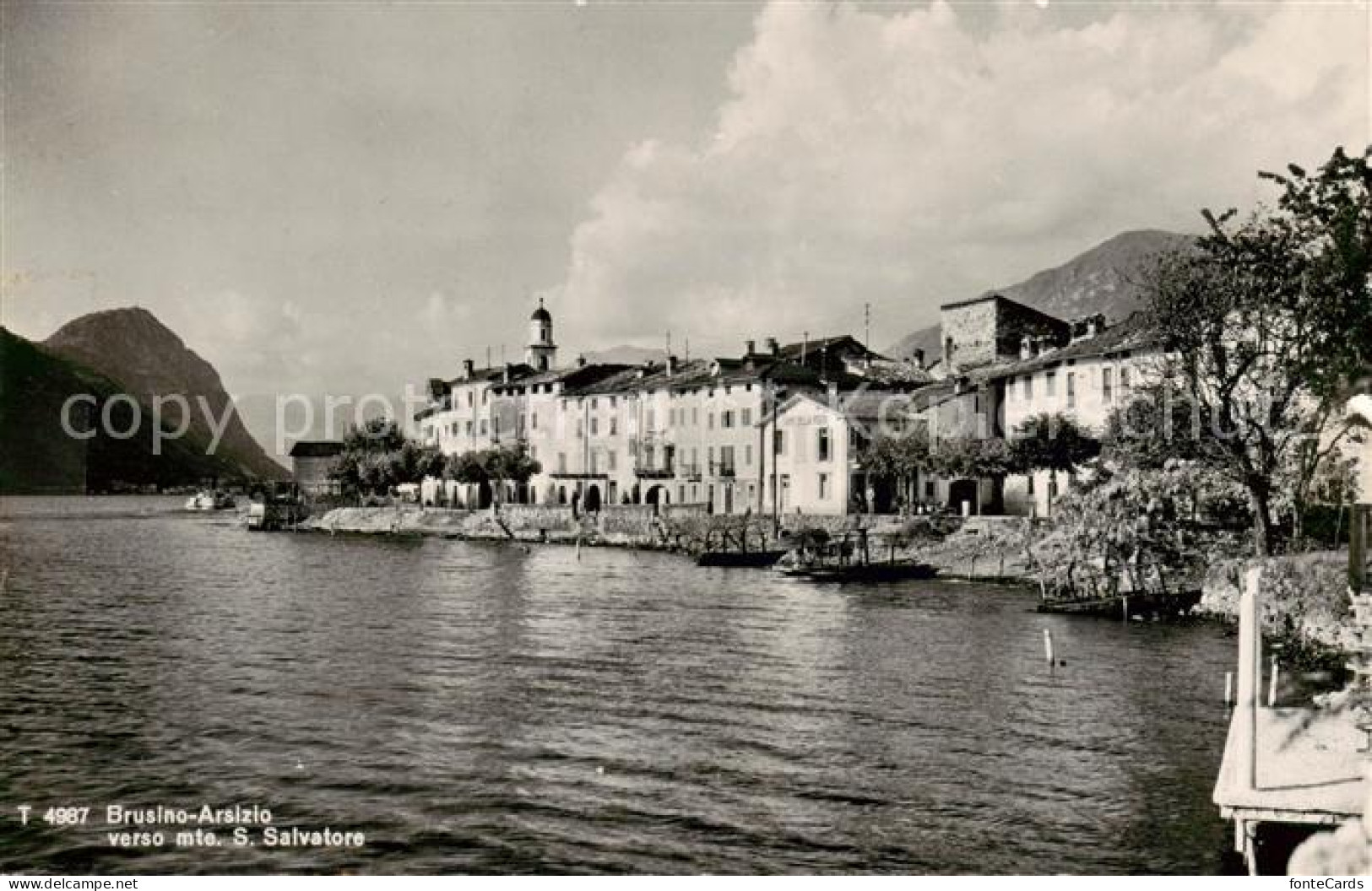 Brusino-Arsizio TI Teilansicht am See  m. San Salvatore