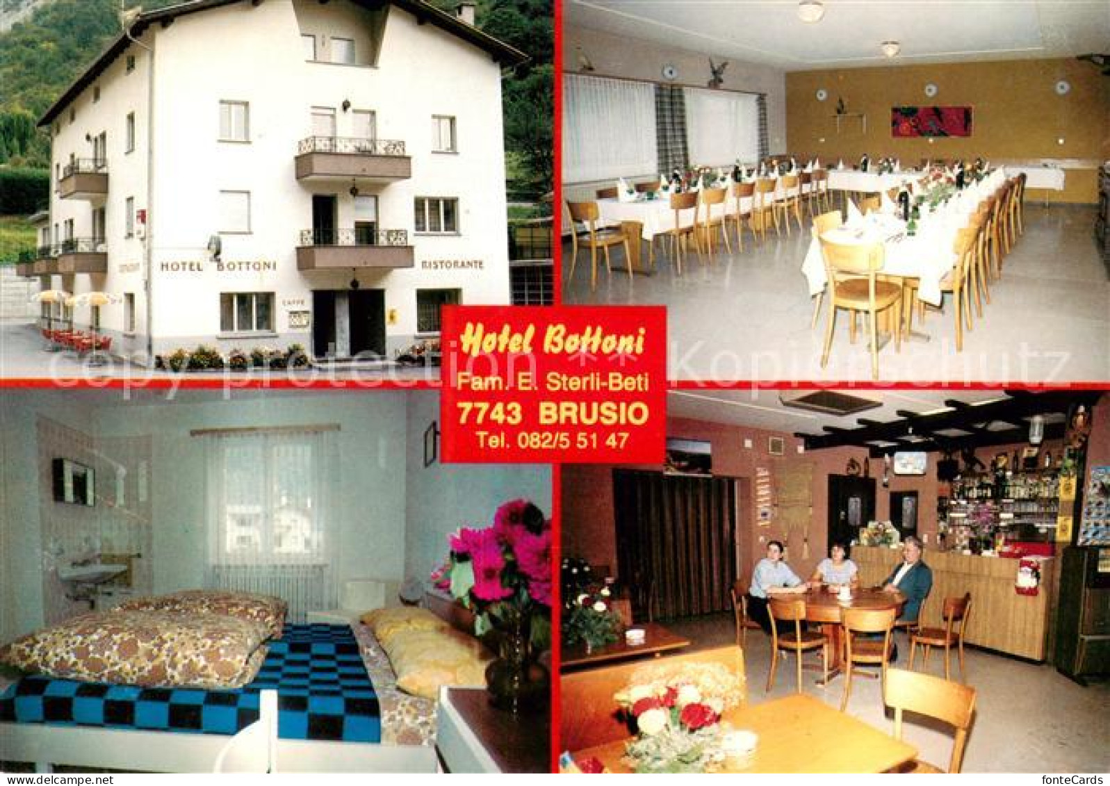 Brusio Hotel Bottoni Restaurant Saal Fremdenzimmer