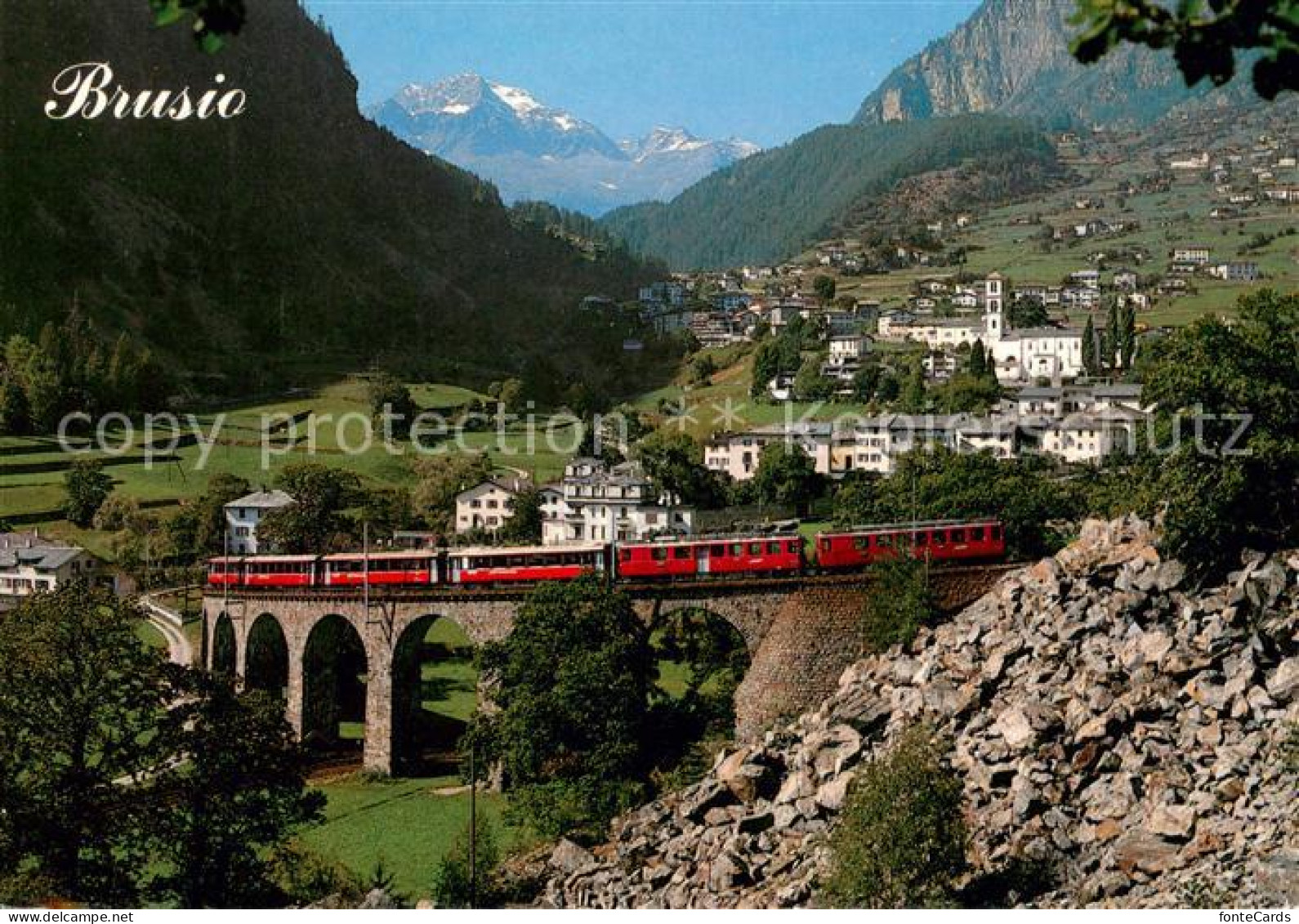 Brusio Poschiavo Bernina Express Zahnradbad Alpen