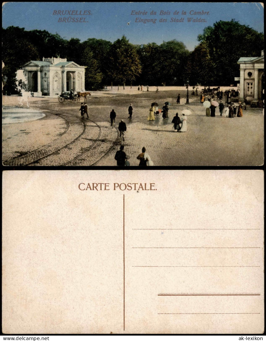 Brüssel Bruxelles Entrée du Bois de la Cambre Eingang des Stadt Waldes 1910