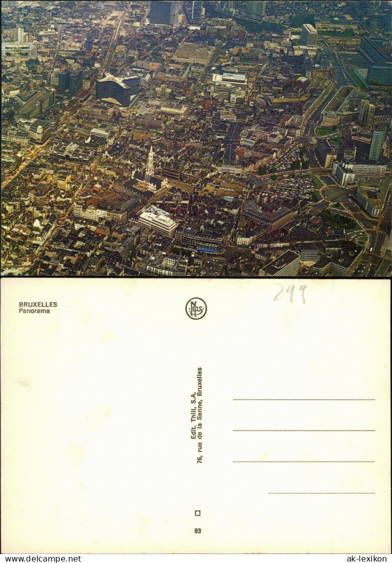 Brüssel Bruxelles Luftbild Stadt-Panorama vom Flugzeug aus 1975