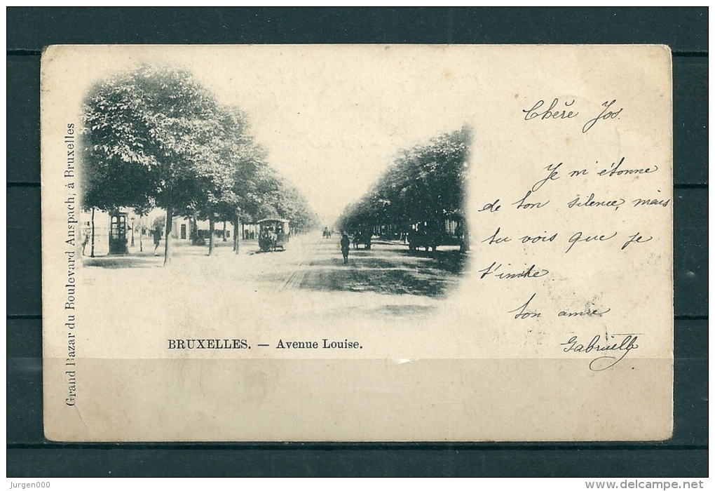 BRUXELLES: Avenue Louise, gelopen postkaart 1900 (GA17877)