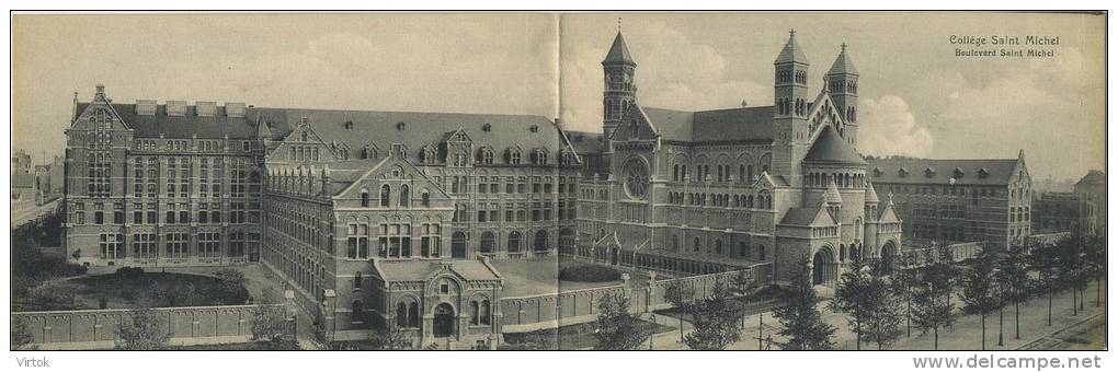 Bruxelles - Brussel :  Collège Saint-Michel  (  panorama kaart   -  carte panoramique  :: 2 cartes - 2 kaarten )