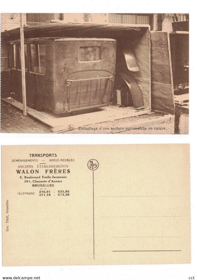 Bruxelles Déménagements-Transports Walon Frères  Emballage d'une voiture automobile en caisse