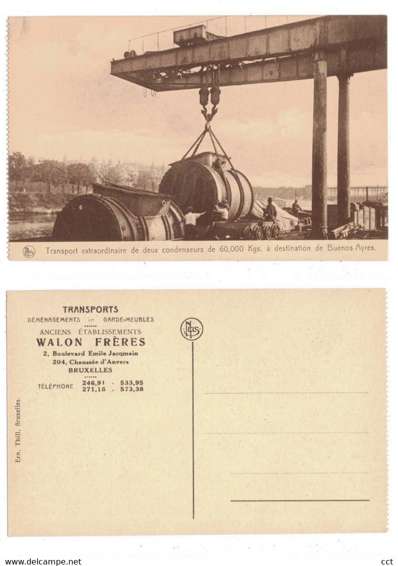 Bruxelles  Déménagements-Transports Walon Frères Transport extraordinaire de deux condenseurs de 60000 Kgs