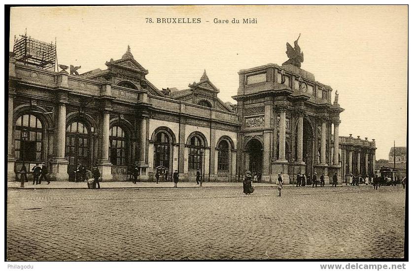 Bruxelles Gare du Midi vers 1900    superbe fraicheur