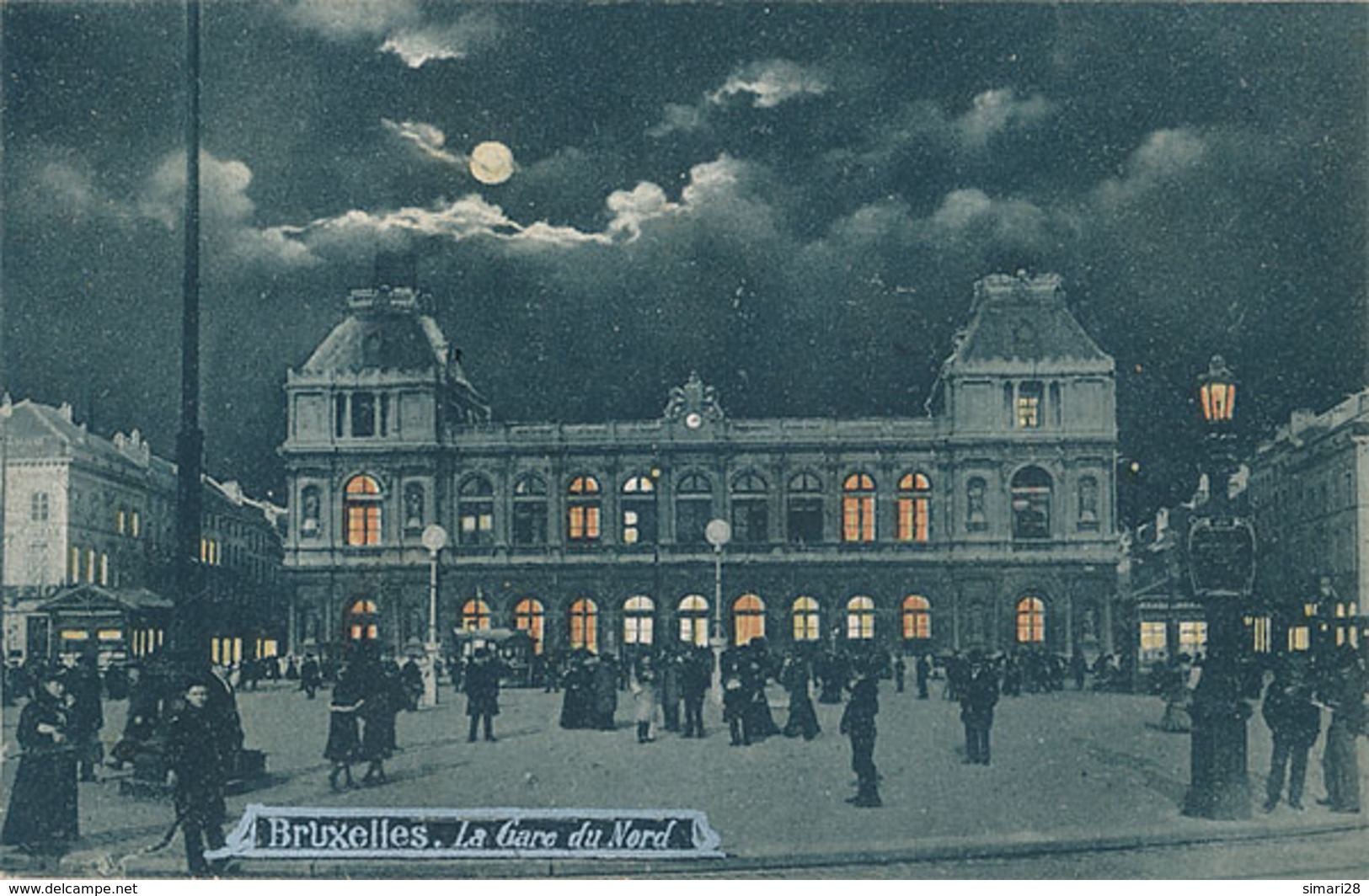 BRUXELLES - LA GARE DU NORD (CARTE LUMINEUSE)