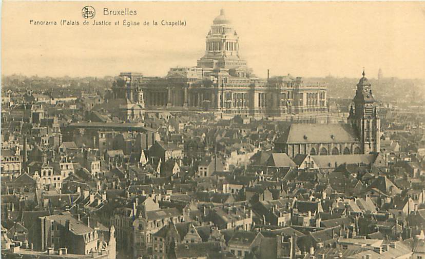 BRUXELLES - Panorama (Palais de Justice et Eglise de la Chapelle) (Ern. Thill, Bruxelles, Serie 1, n° 55)