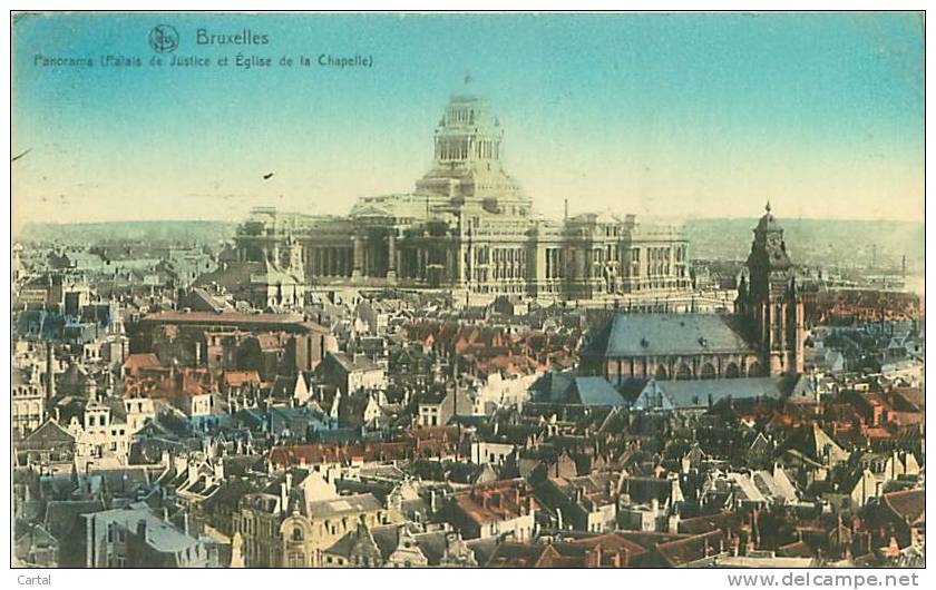 BRUXELLES - Panorama (Palais de Justice et Eglise de la Chapelle)  (Ern. Thill, Bruxelles, série 1, n° 55)