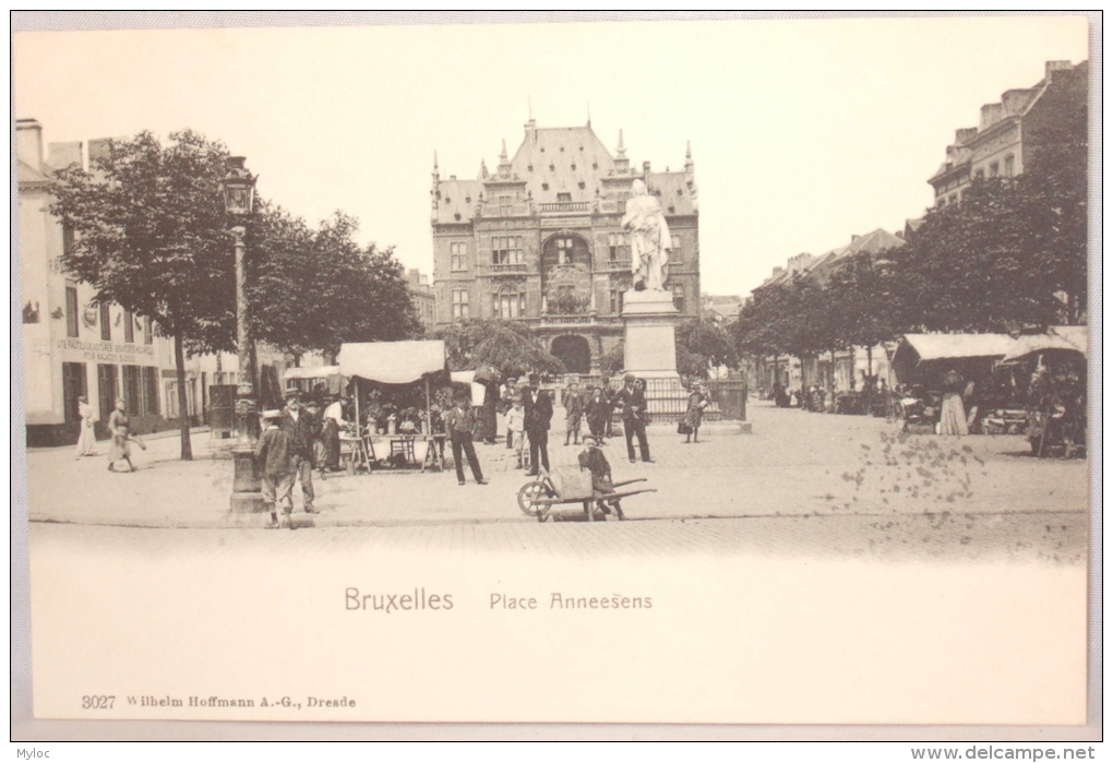 Bruxelles. Place Anneesens. Marché.