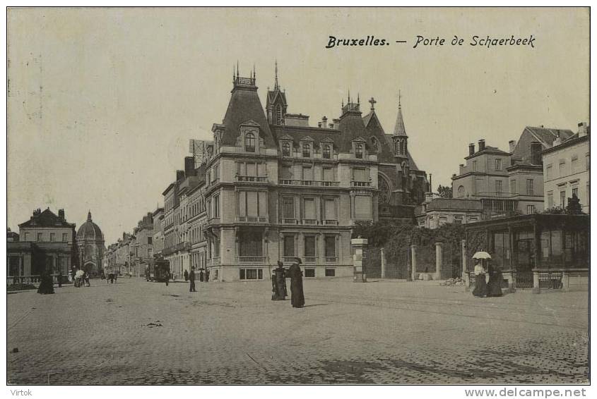 Bruxelles : porte de Schaerbeek  ( ecrit 1906 avec timbre )